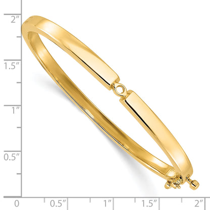 14k Holds 1/2 carat 5.0mm Round Stone Hinged Oval Bangle Bracelet Mounting