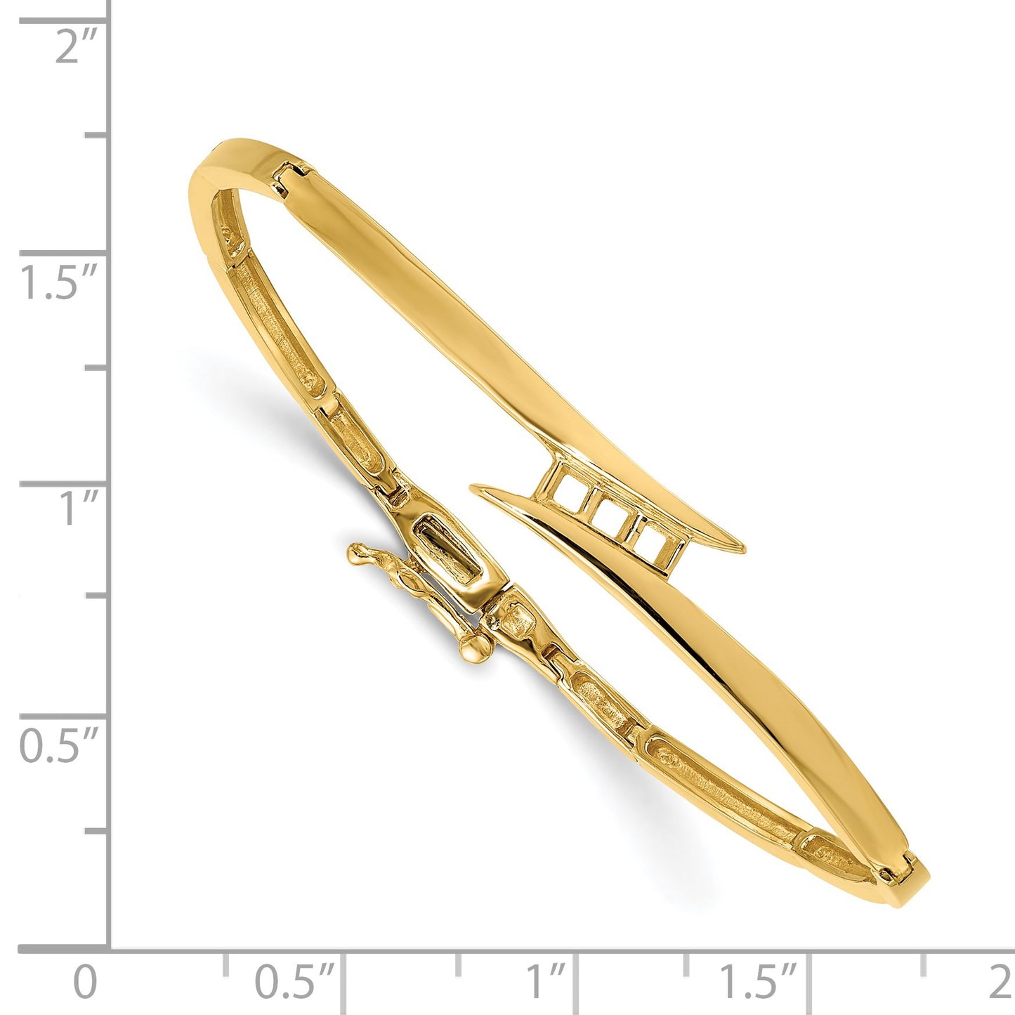 14k Holds 1/4 carat 3-2.9mm Round Stones Hinged Bangle Bracelet Mounting