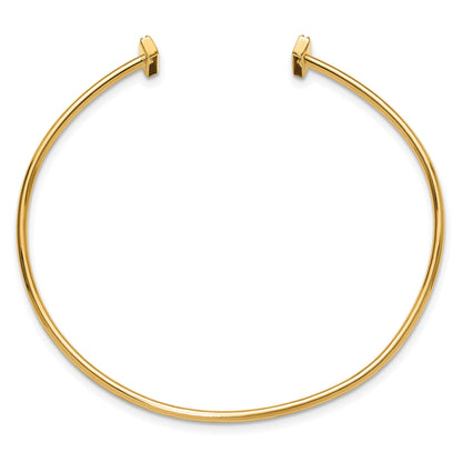 14k Holds 1/6 carat 16-1.3mm Round Stones Bar Flexible Cuff Bangle Bracelet Mounting