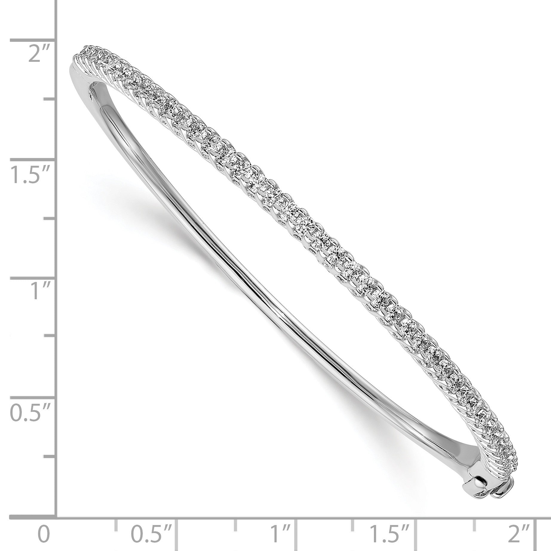 14k White Gold Holds 40 2.0mm Stones 2.0ct Hinged Bangle Mounting