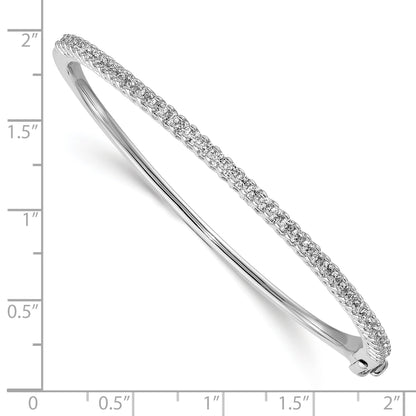 14k White Gold Holds 40 2.0mm Stones 2.0ct Hinged Bangle Mounting