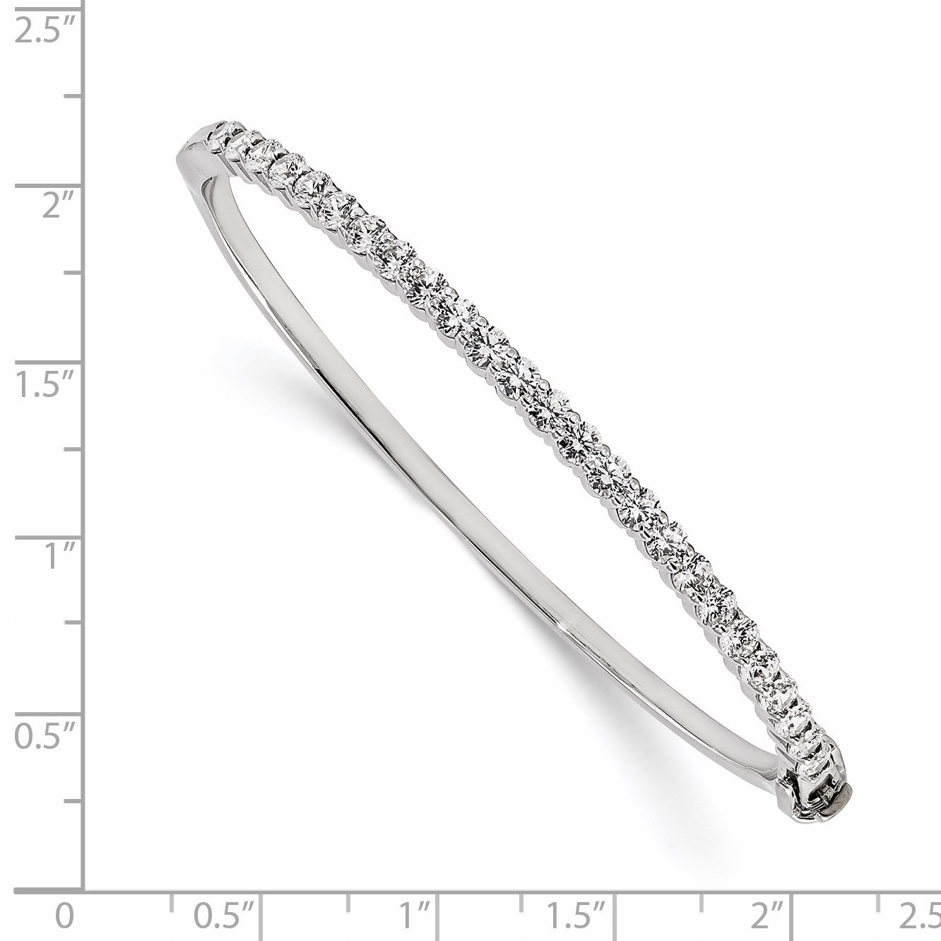 14k White Gold Holds 27 2.2mm .97ct Hinged Bangle Mounting