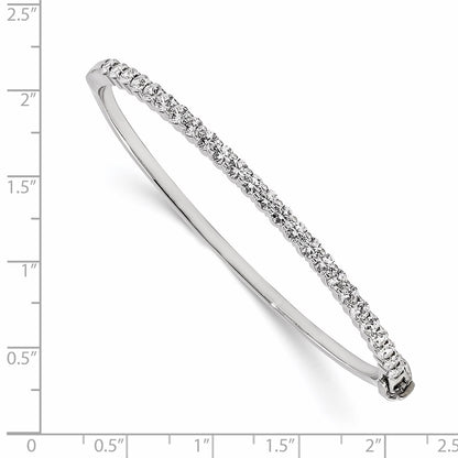 14k White Gold Holds 27 2.2mm .97ct Hinged Bangle Mounting