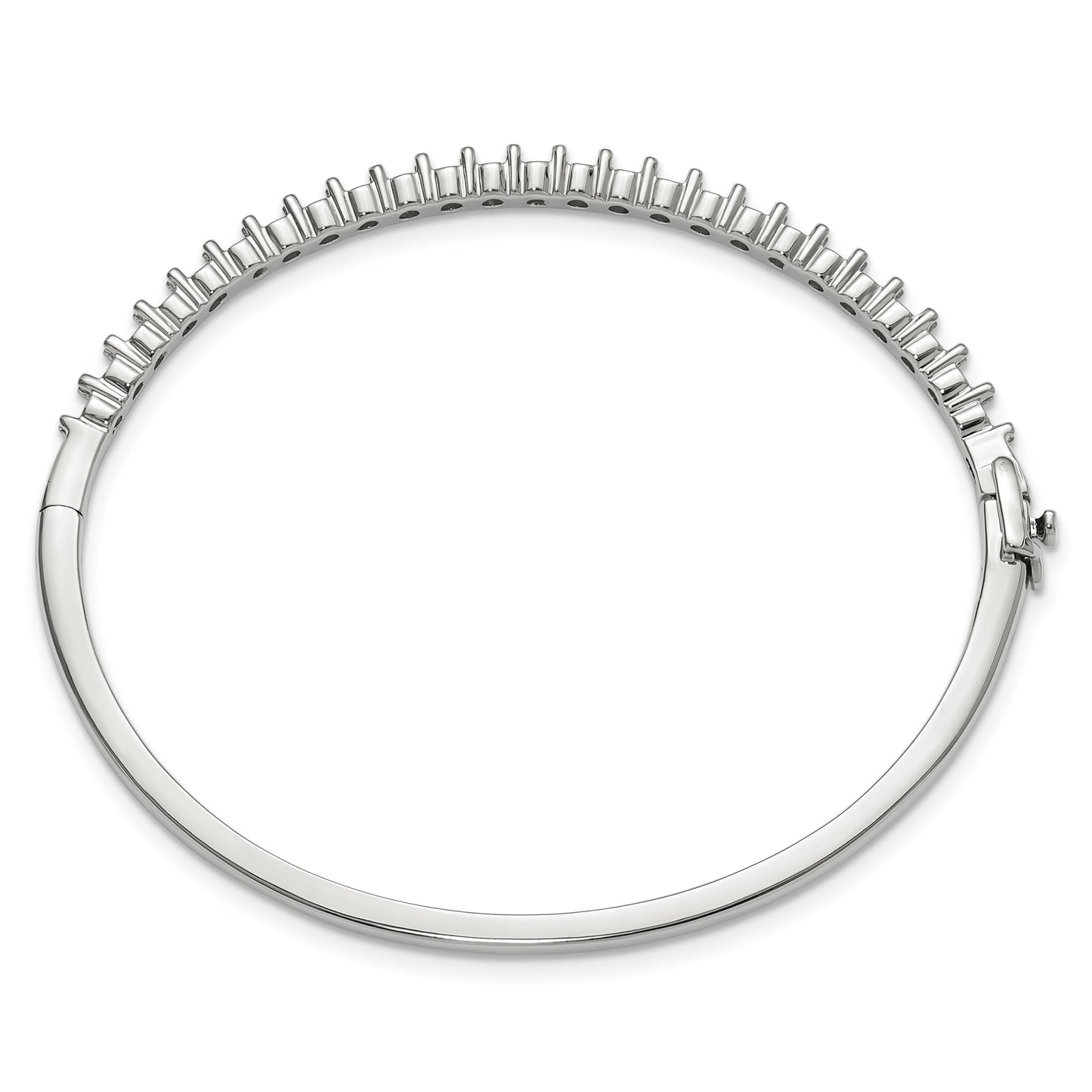 14k White Gold Holds 25 2.9mm 1.9ct Hinged Bangle Mounting