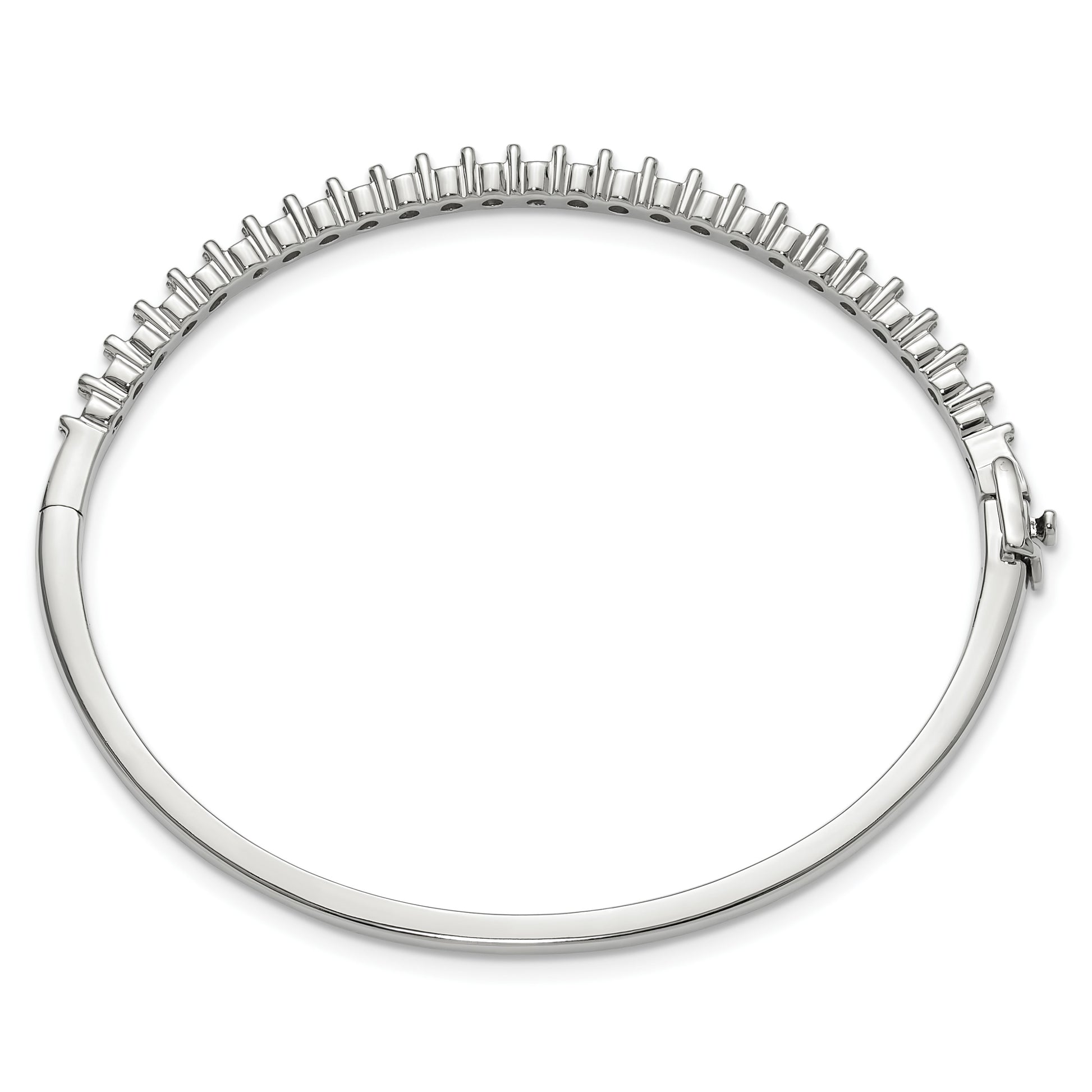 14k White Gold Holds 25 2.9mm 1.9ct Hinged Bangle Mounting
