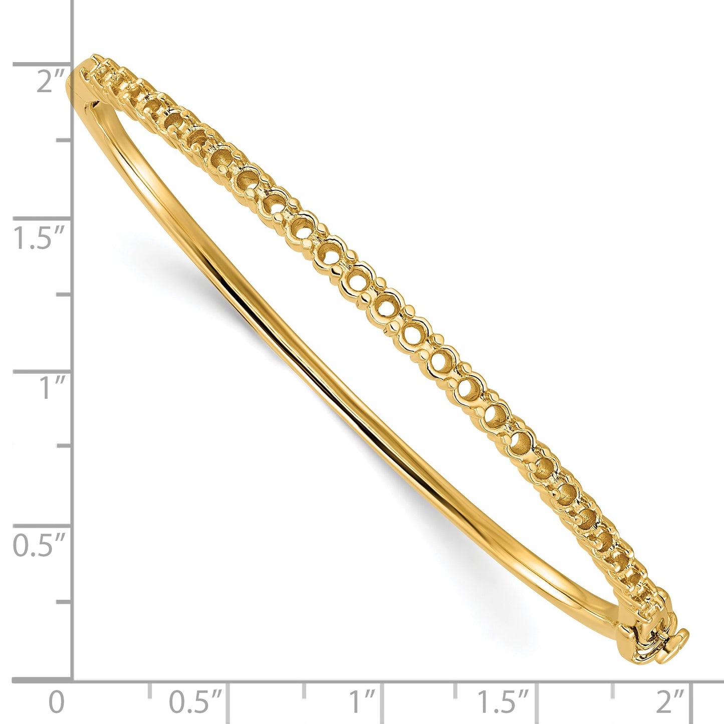 14k Holds 25 2.9mm 1.9ct Hinged Bangle Mounting