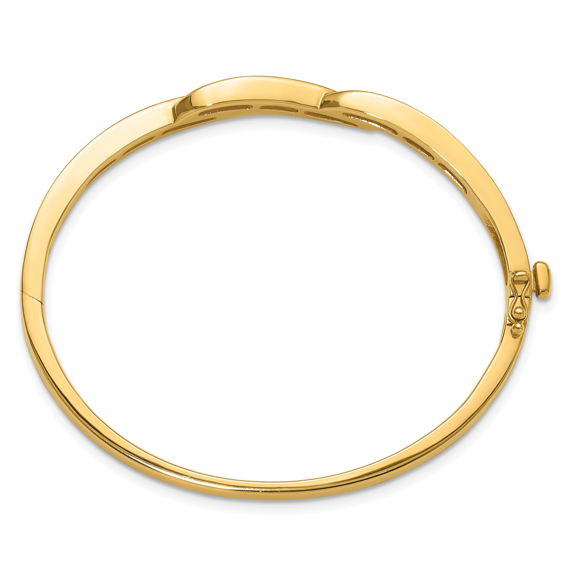 14k Holds 1 carat 6-1.6mm/27-2.0mm Round Stones Hinged Oval Bangle Bracelet Mounting