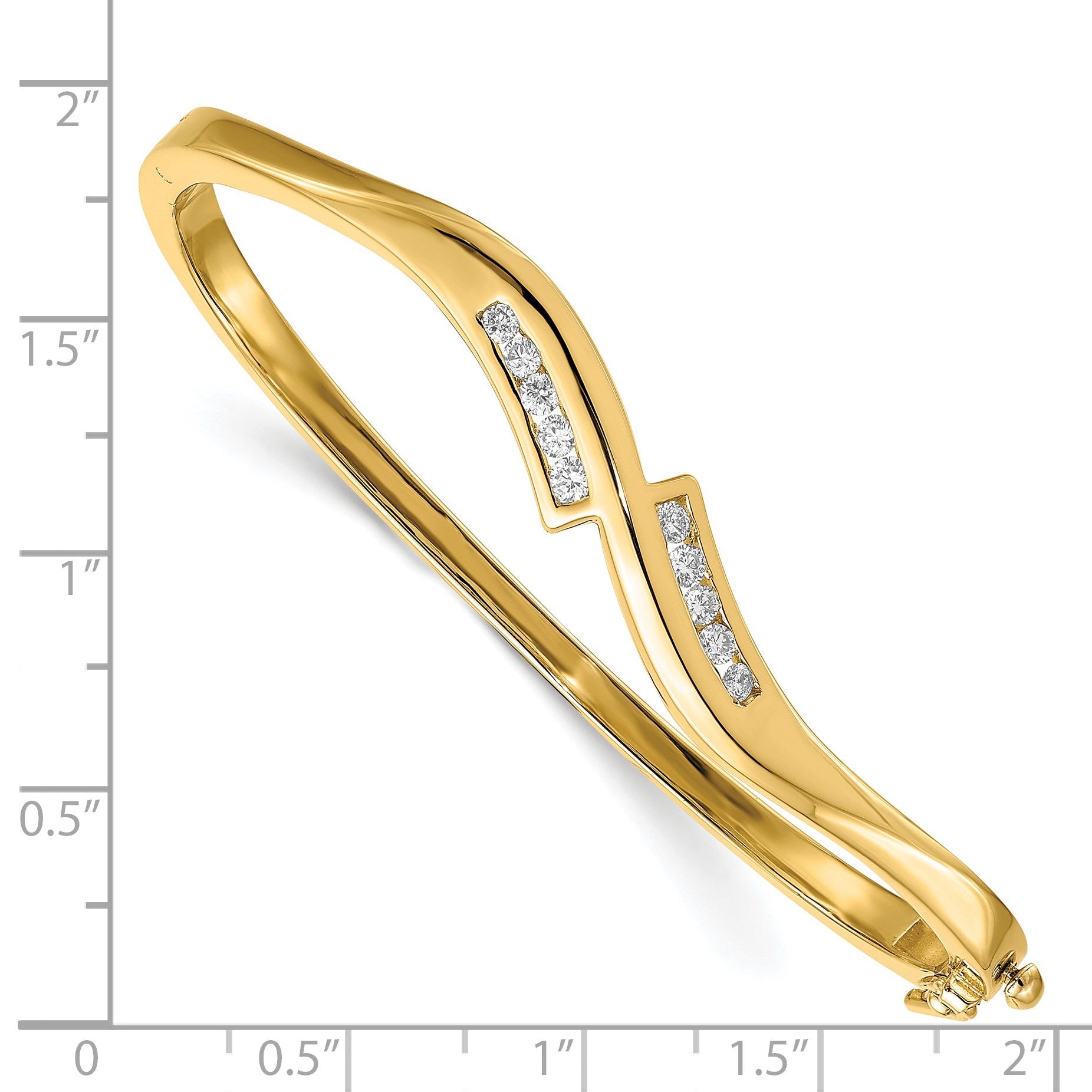 14k Complete 3/8 carat AA Diamond Hinged Oval Bangle Bracelet