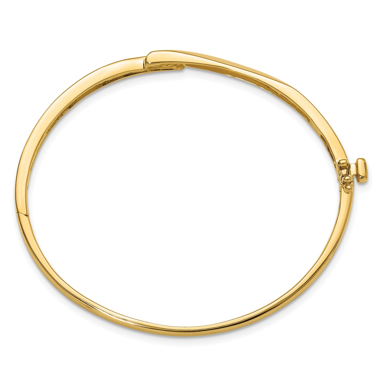 14k Holds 1/8 carat 3-2.2mm Round Stones Hinged Oval Bangle Bracelet Mounting
