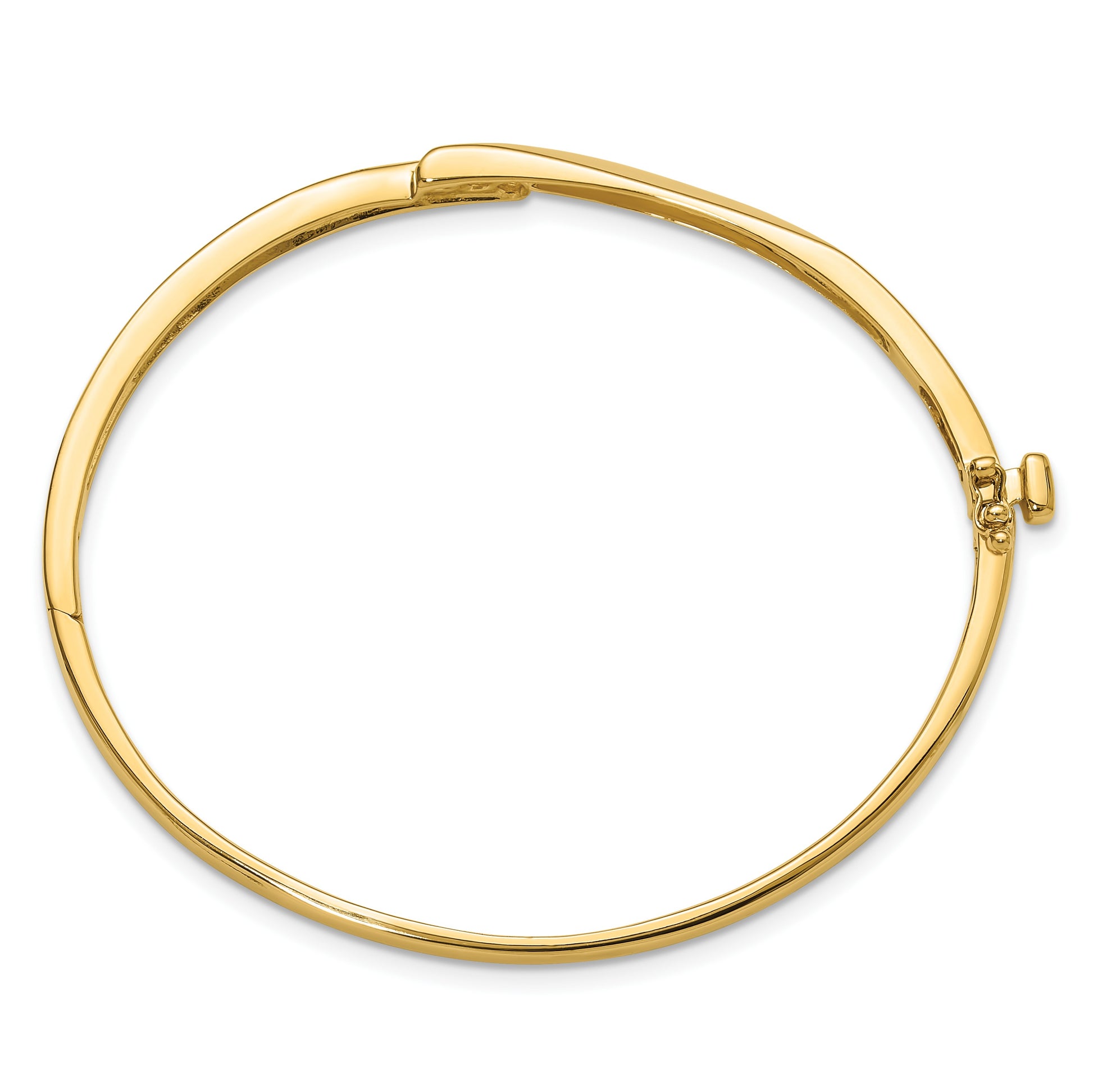 14k Holds 1/8 carat 3-2.2mm Round Stones Hinged Oval Bangle Bracelet Mounting