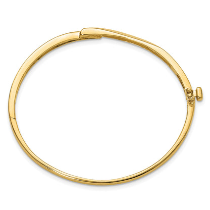 14k Holds 1/8 carat 3-2.2mm Round Stones Hinged Oval Bangle Bracelet Mounting