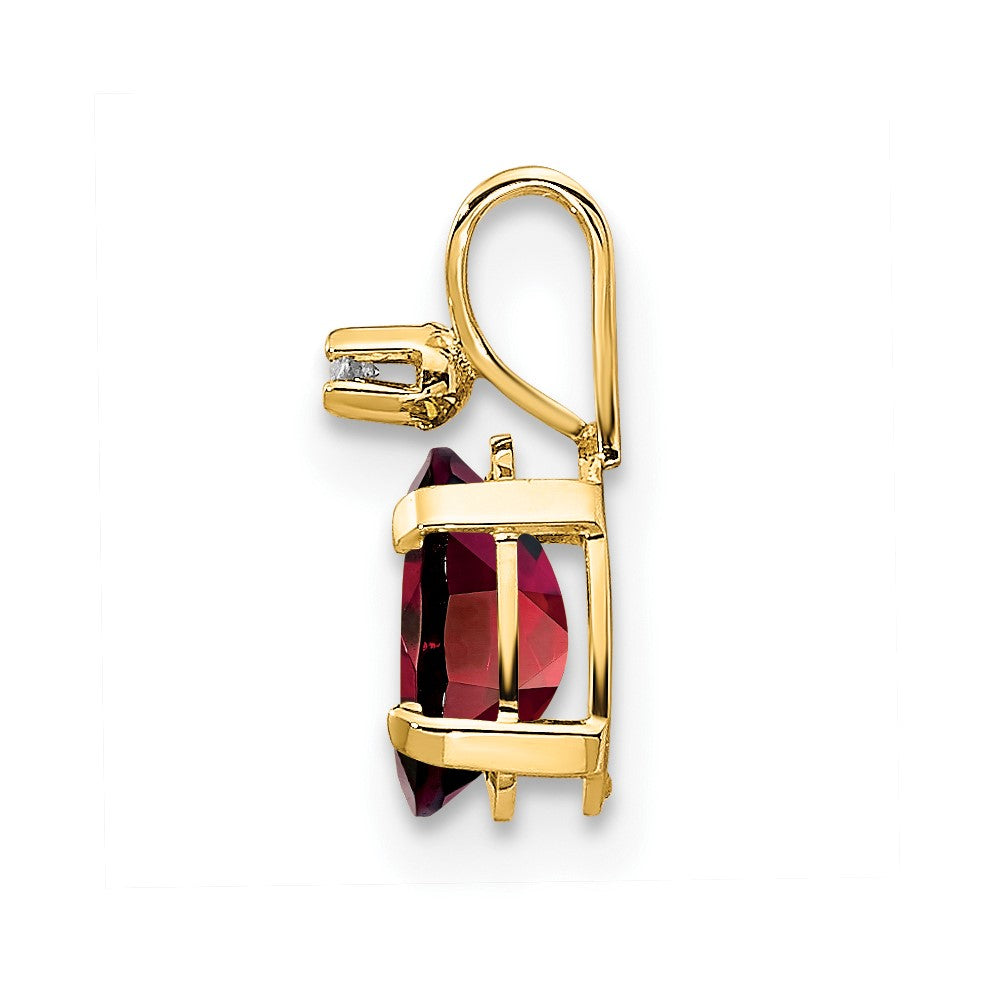 14k Diamond & Garnet Birthstone Pendant