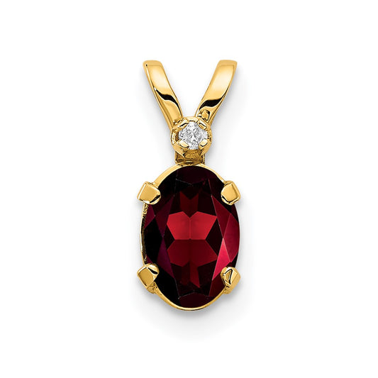 14k Diamond & Garnet Birthstone Pendant