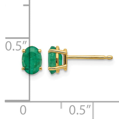 14k 6x4 Oval May/Emerald Post Earrings