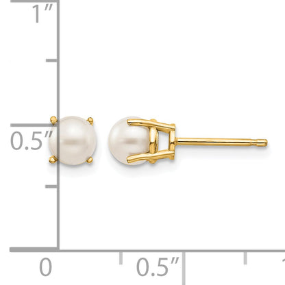 14k 4.5mm Round June/Freshwater Cultured Pearl Post Earrings