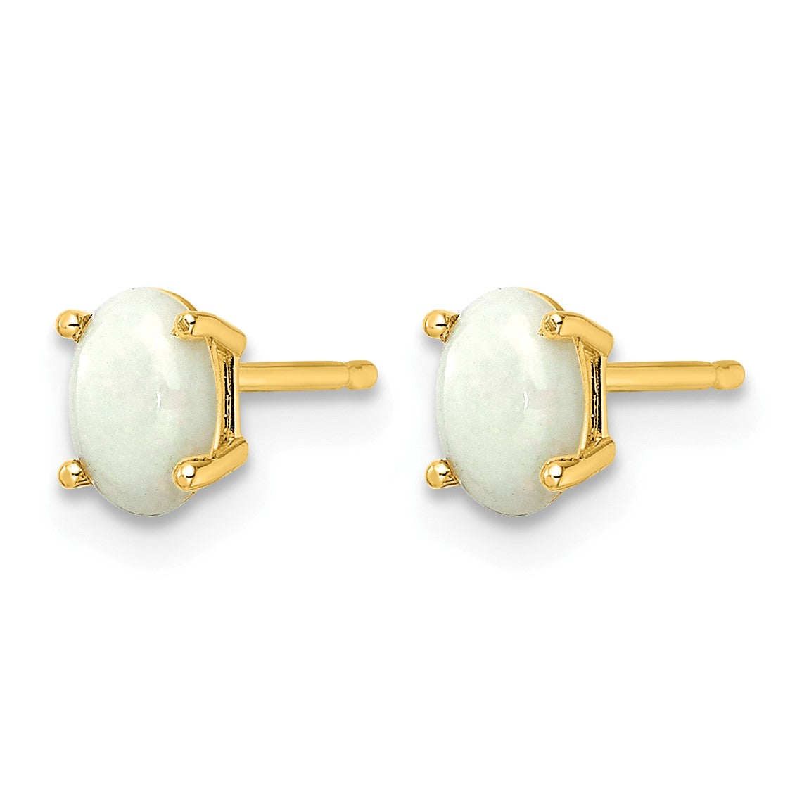 14k 6x4 Oval October/Opal Post Earrings