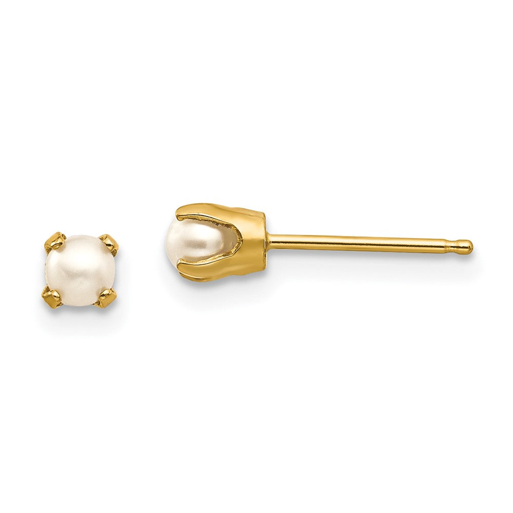 14k 3mm June/FW Cultured Pearl Post Earrings