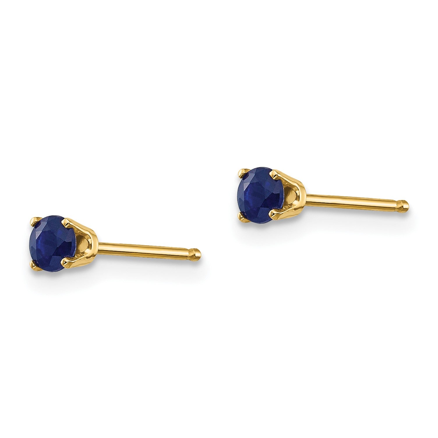 14k 3mm Round September/Sapphire Post Earrings