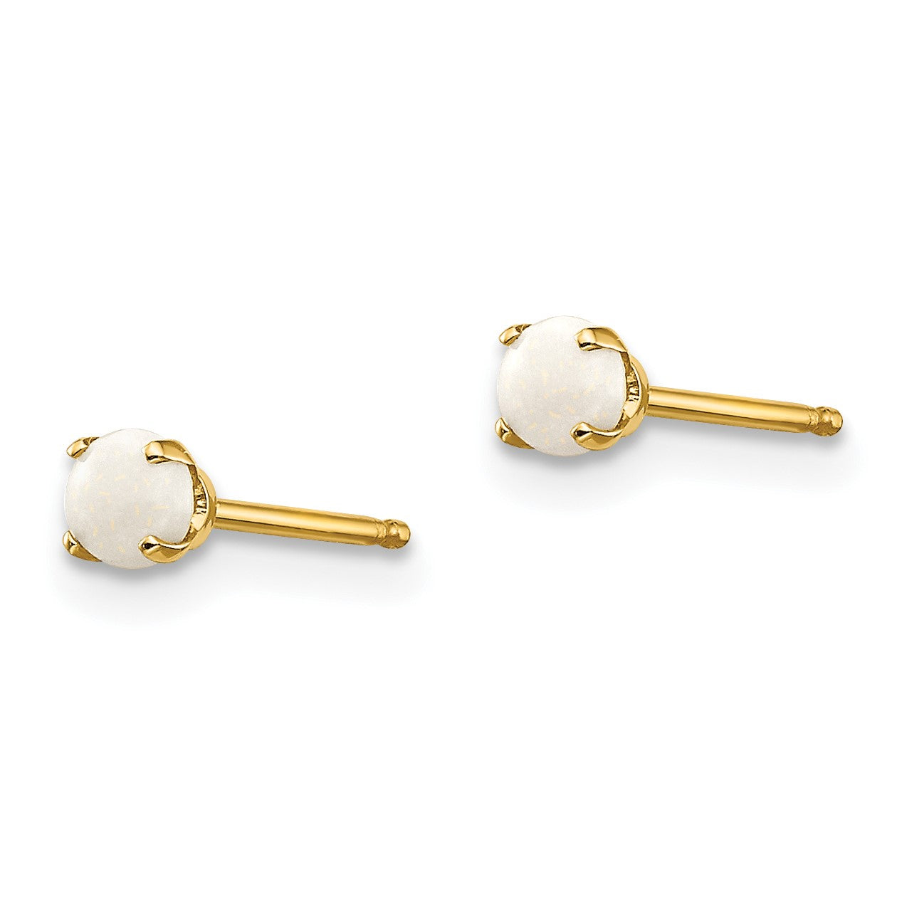 14k 3mm Round October/Opal Post Earrings
