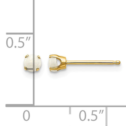 14k 3mm Round October/Opal Post Earrings