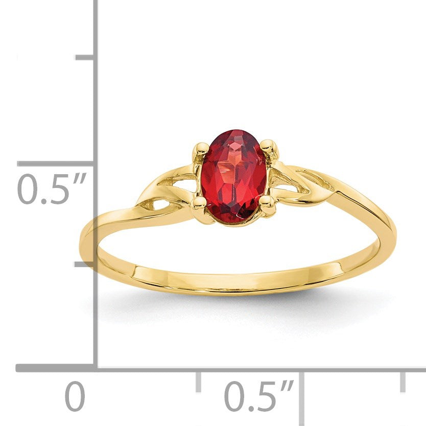 14k 6x4 Oval Garnet Birthstone Ring
