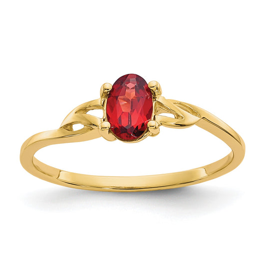 14k 6x4 Oval Garnet Birthstone Ring