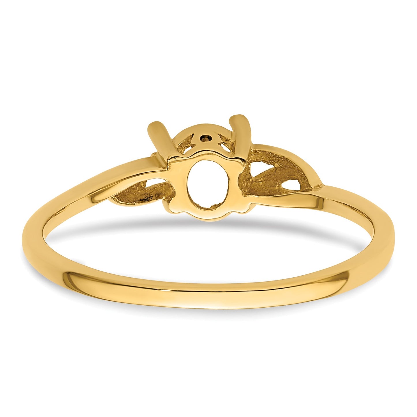14k 6x4 Oval Birthstone Ring Mounting