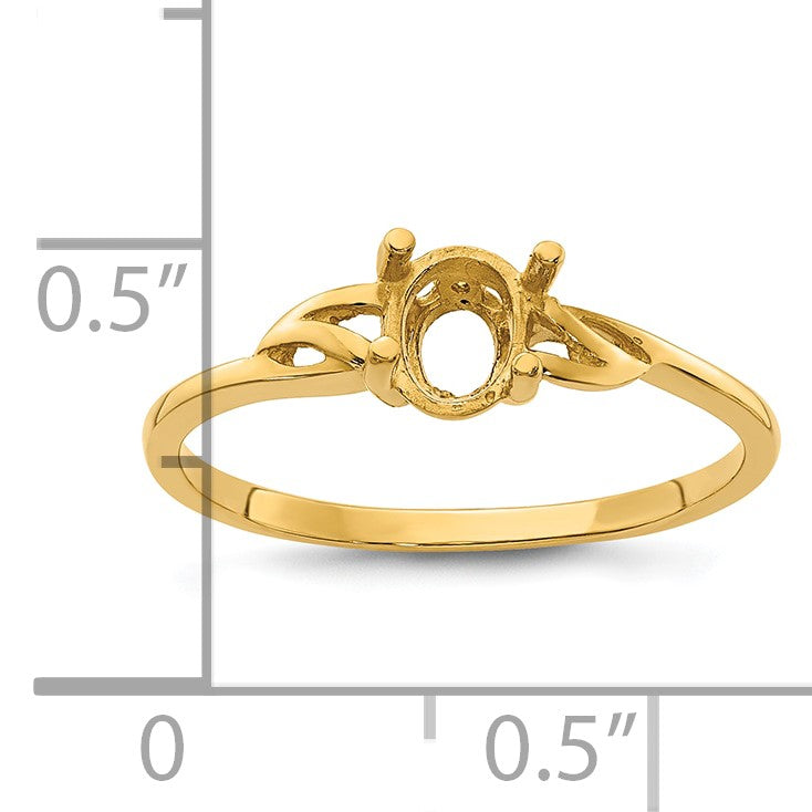 14k 6x4 Oval Birthstone Ring Mounting