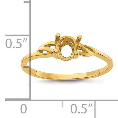 14k 6x4 Oval Birthstone Ring Mounting
