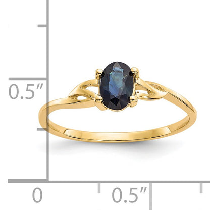 14k 6x4 Oval Sapphire Birthstone Ring
