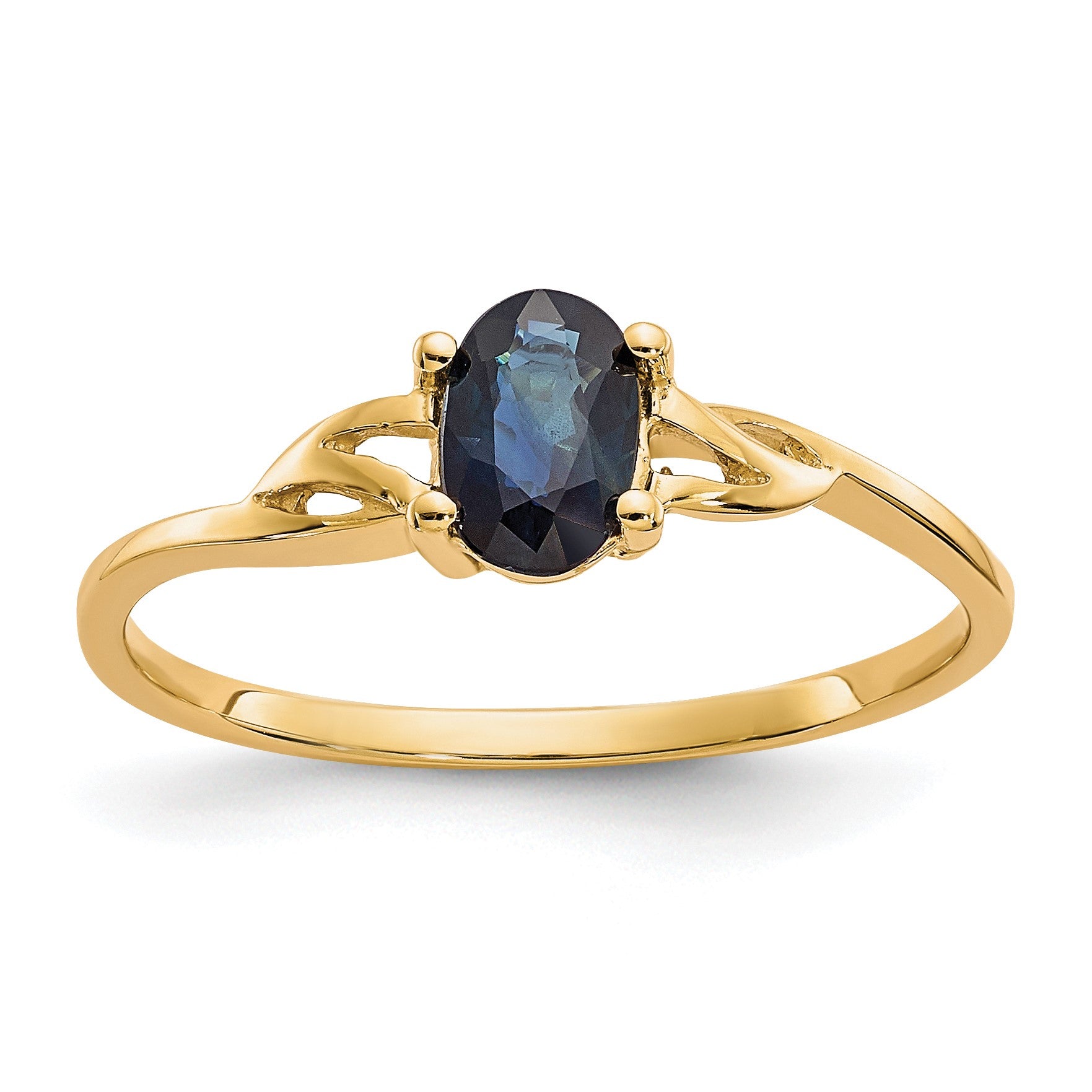 14k 6x4 Oval Sapphire Birthstone Ring