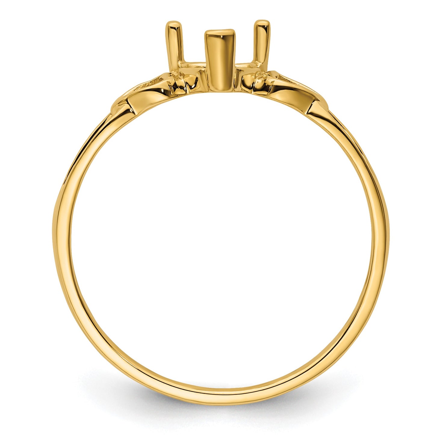 14k 5mm Heart Birthstone Ring Mounting