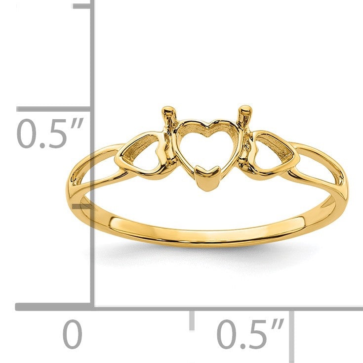 14k 5mm Heart Birthstone Ring Mounting
