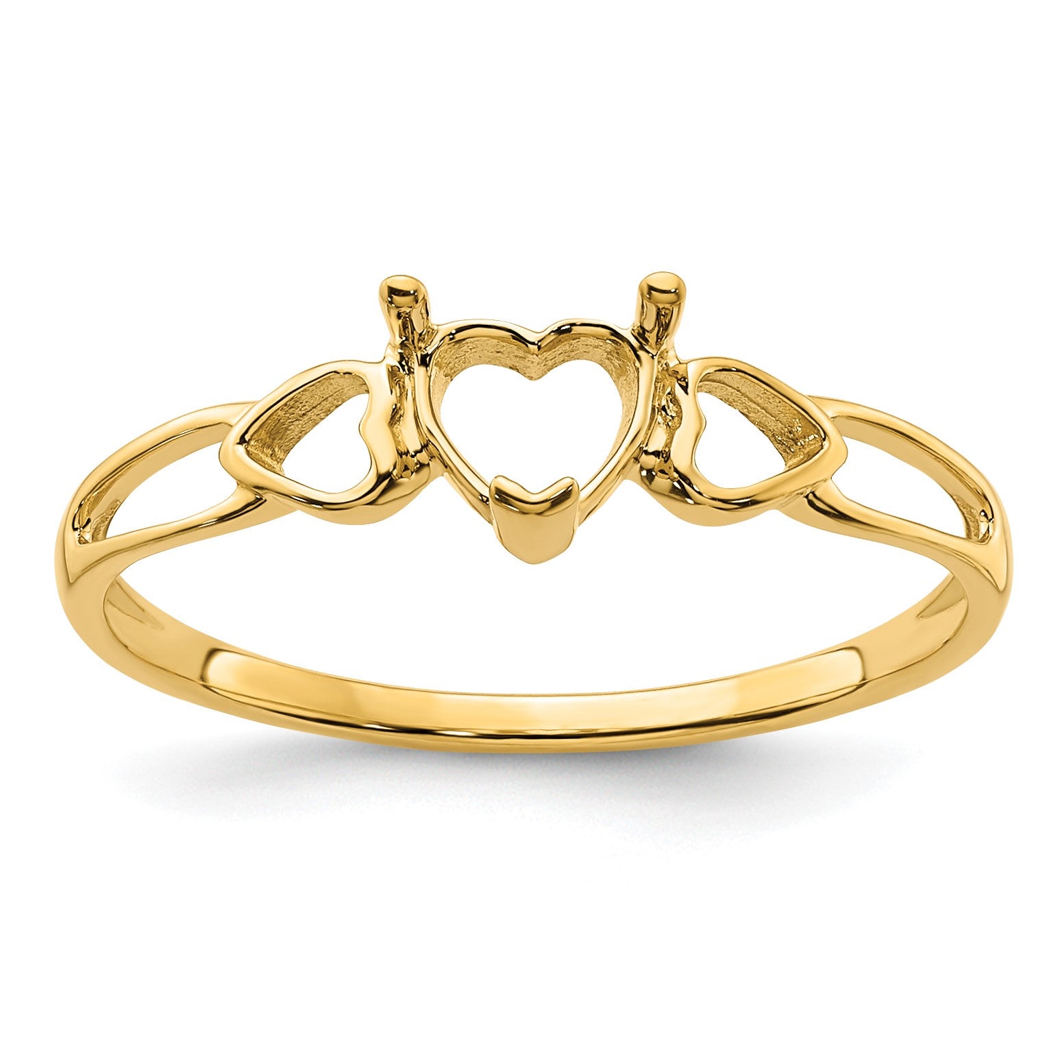 14k 5mm Heart Birthstone Ring Mounting
