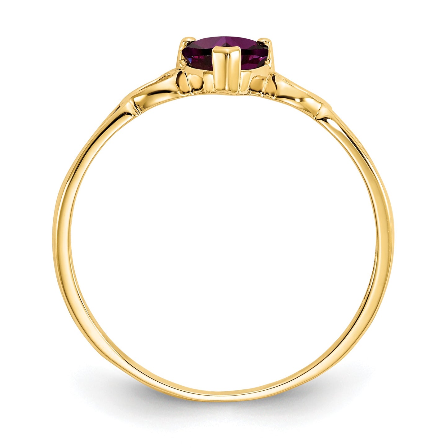 14k 5mm Heart Rhodolite Garnet Birthstone Ring