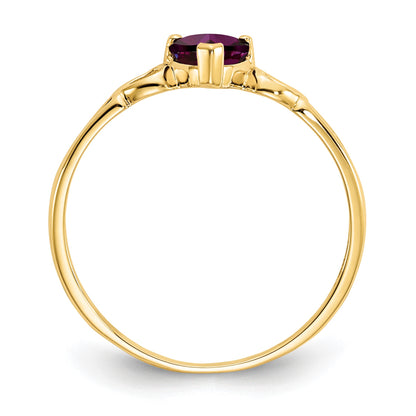 14k 5mm Heart Rhodolite Garnet Birthstone Ring