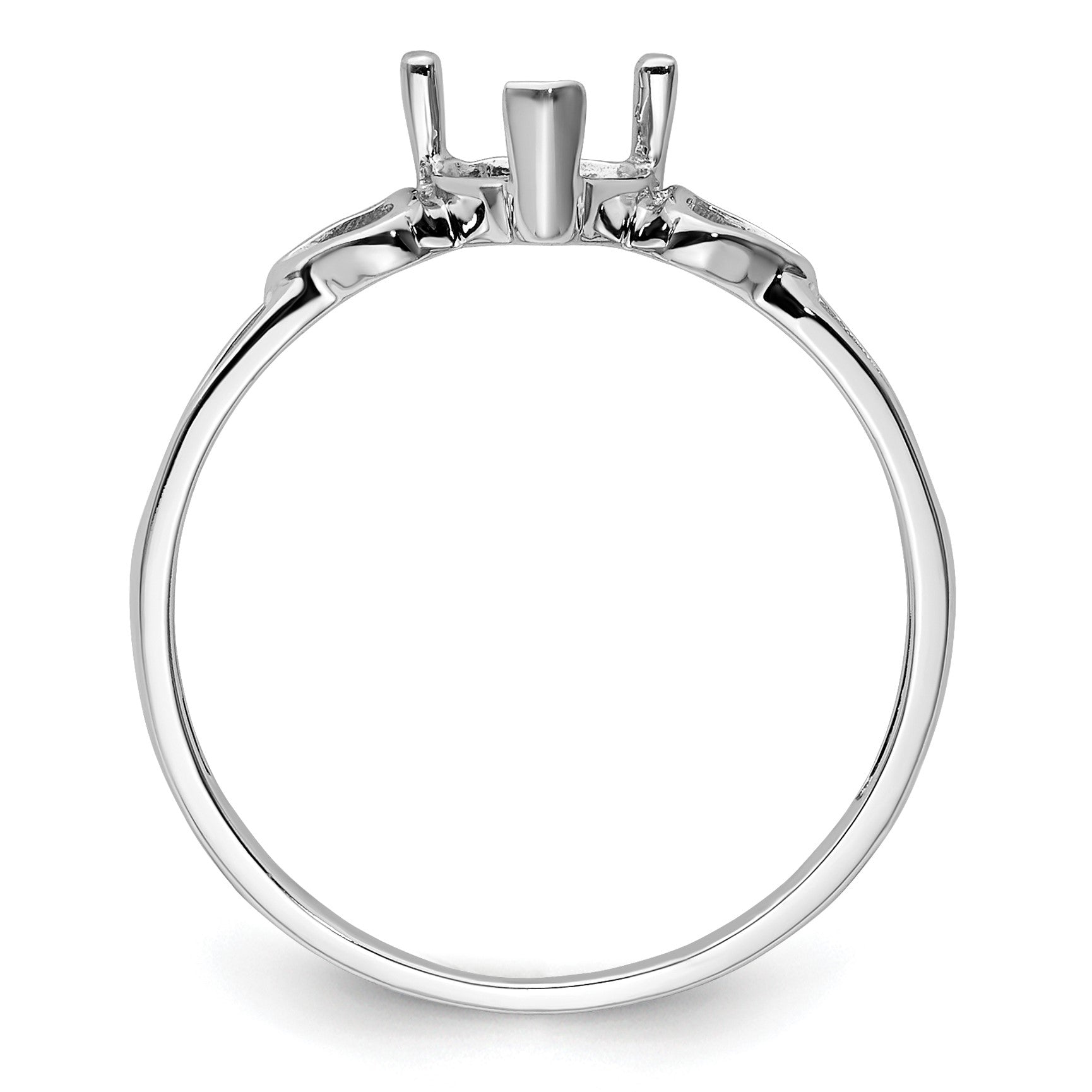 14k White Gold 5mm Heart Birthstone Ring Mounting