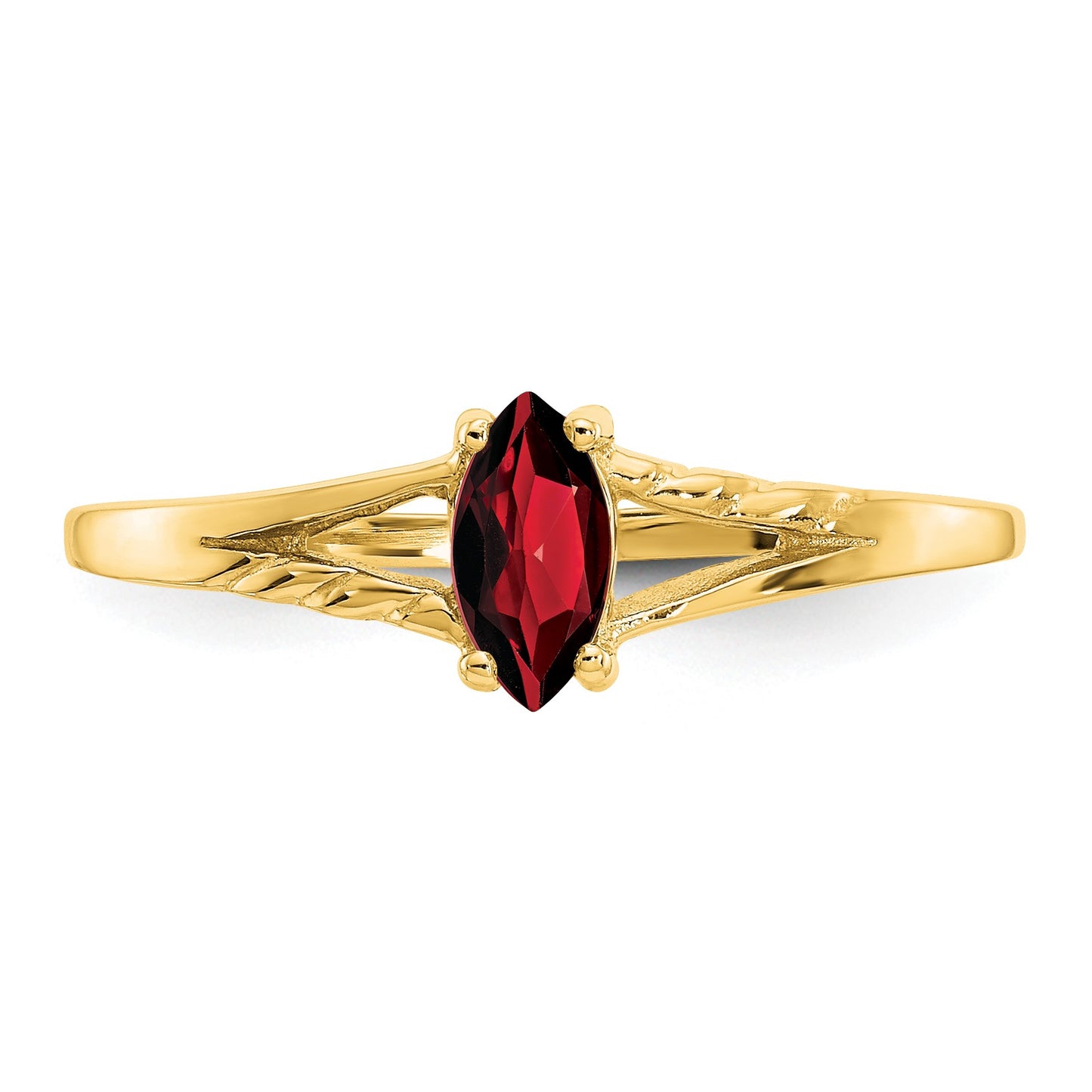14k 6x3 Marquise Garnet Birthstone Ring