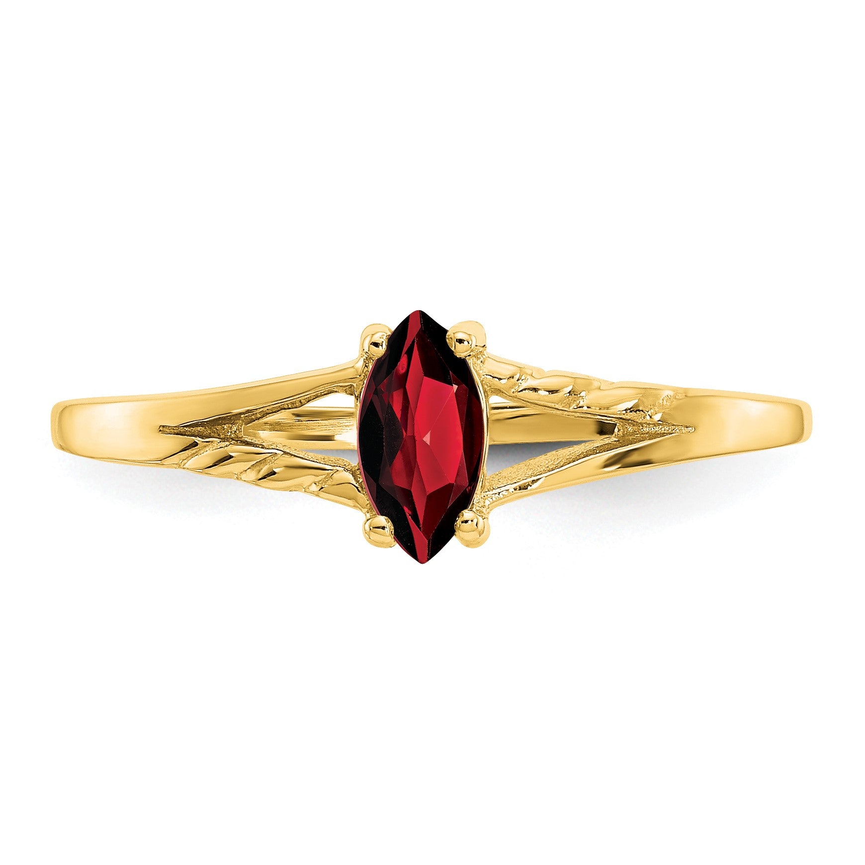 14k 6x3 Marquise Garnet Birthstone Ring
