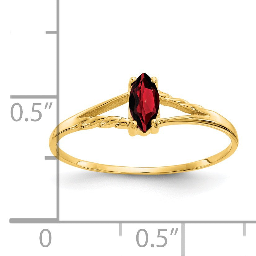 14k 6x3 Marquise Garnet Birthstone Ring