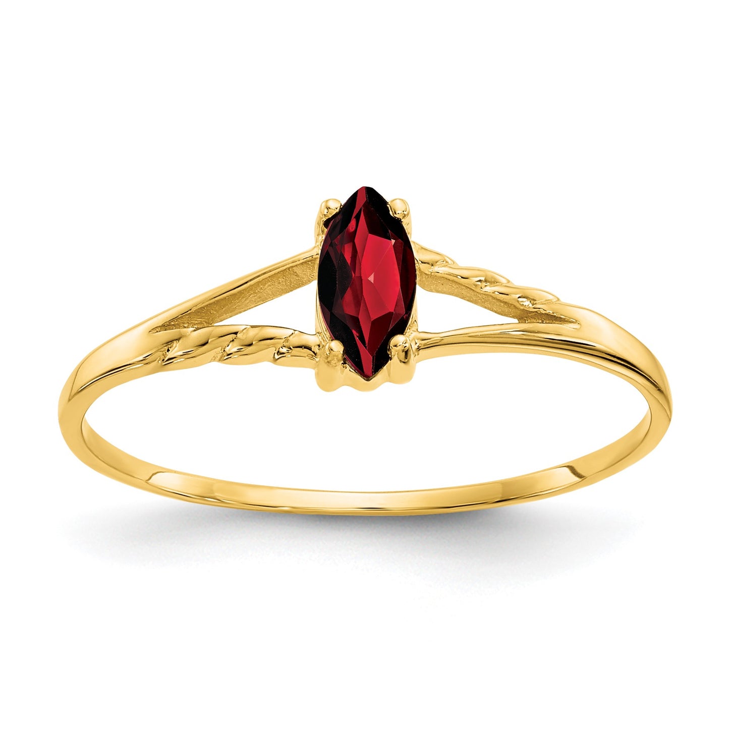 14k 6x3 Marquise Garnet Birthstone Ring