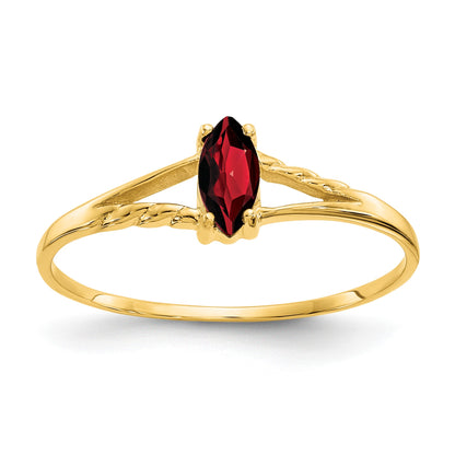 14k 6x3 Marquise Garnet Birthstone Ring