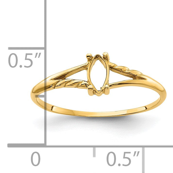 14k 6x3 Marquise Birthstone Ring Mounting