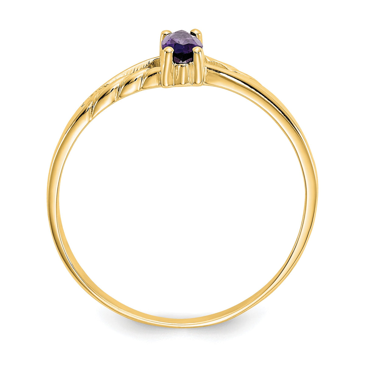 14k 6x3 Marquise Amethyst Birthstone Ring