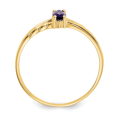 14k 6x3 Marquise Amethyst Birthstone Ring