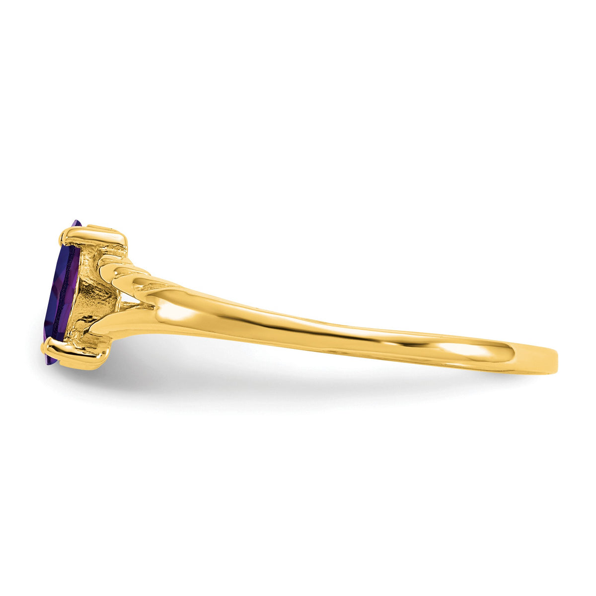 14k 6x3 Marquise Amethyst Birthstone Ring