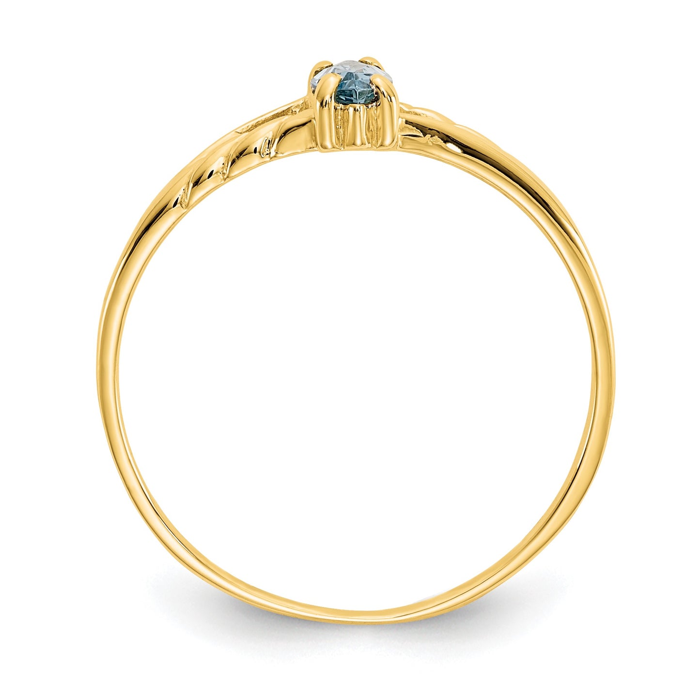 14k 6x3 Marquise Aquamarine Birthstone Ring