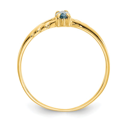 14k 6x3 Marquise Aquamarine Birthstone Ring