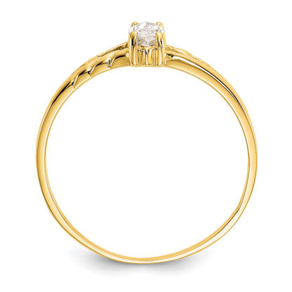 14k 6x3 Marquise White Topaz Birthstone Ring