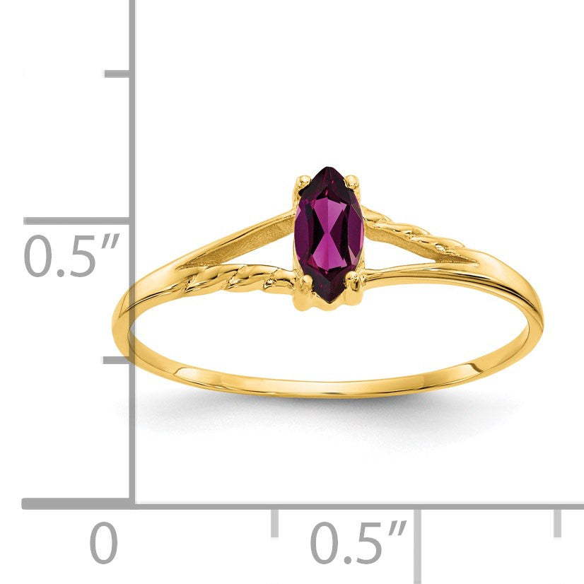 14k 6x3 Marquise Rhodolite Garnet Birthstone Ring